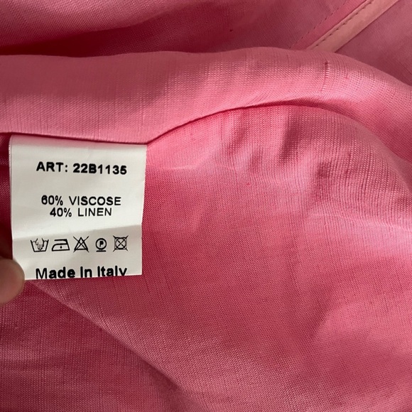 [M/L]Kate By Laltramoda Women's Pink Linen Blend Light Blazer - Picture 8 of 16